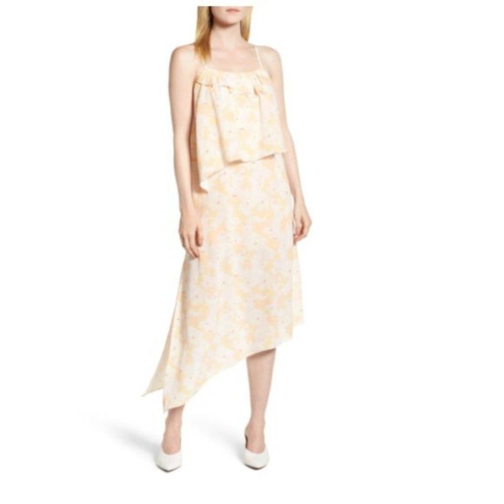 Lewit Orange Impala Spencer Floral spaghetti strap Maxi Dress size 10